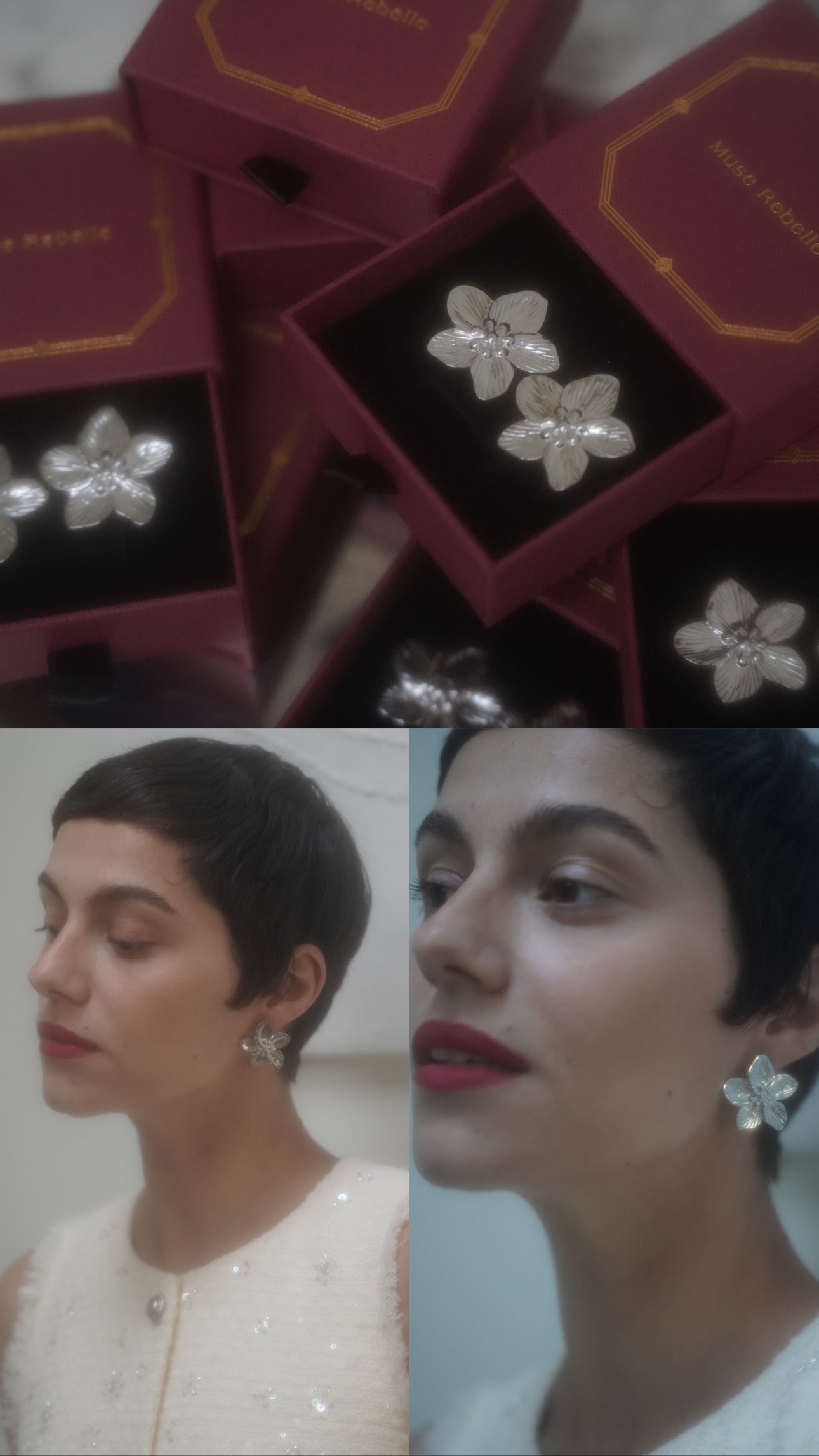 Fleur silver earrings