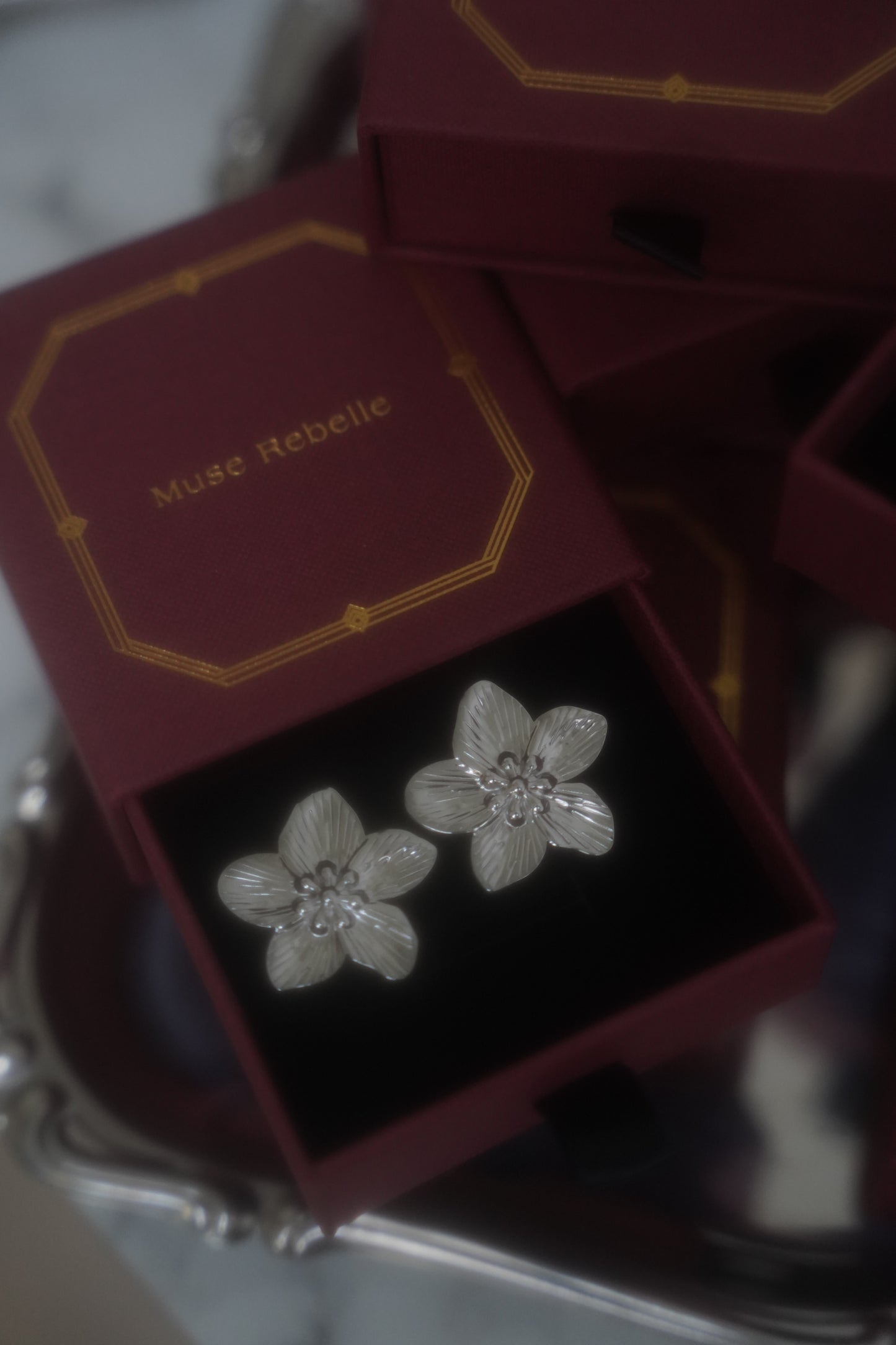 Fleur silver earrings