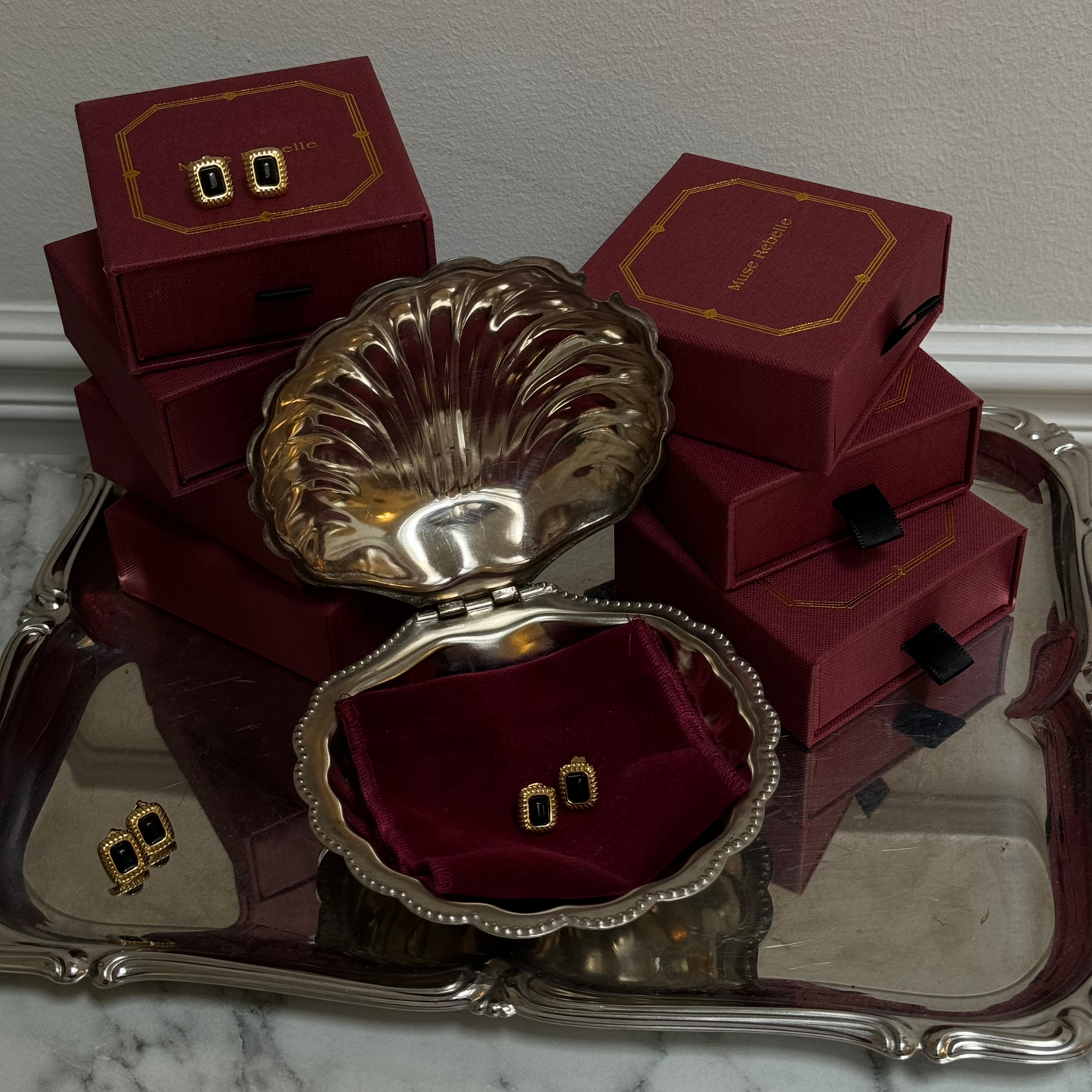 Rosie gold-plated stud earrings