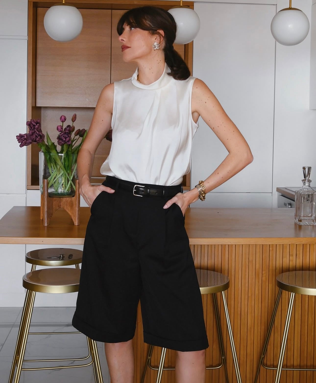 Fleur silver earrings