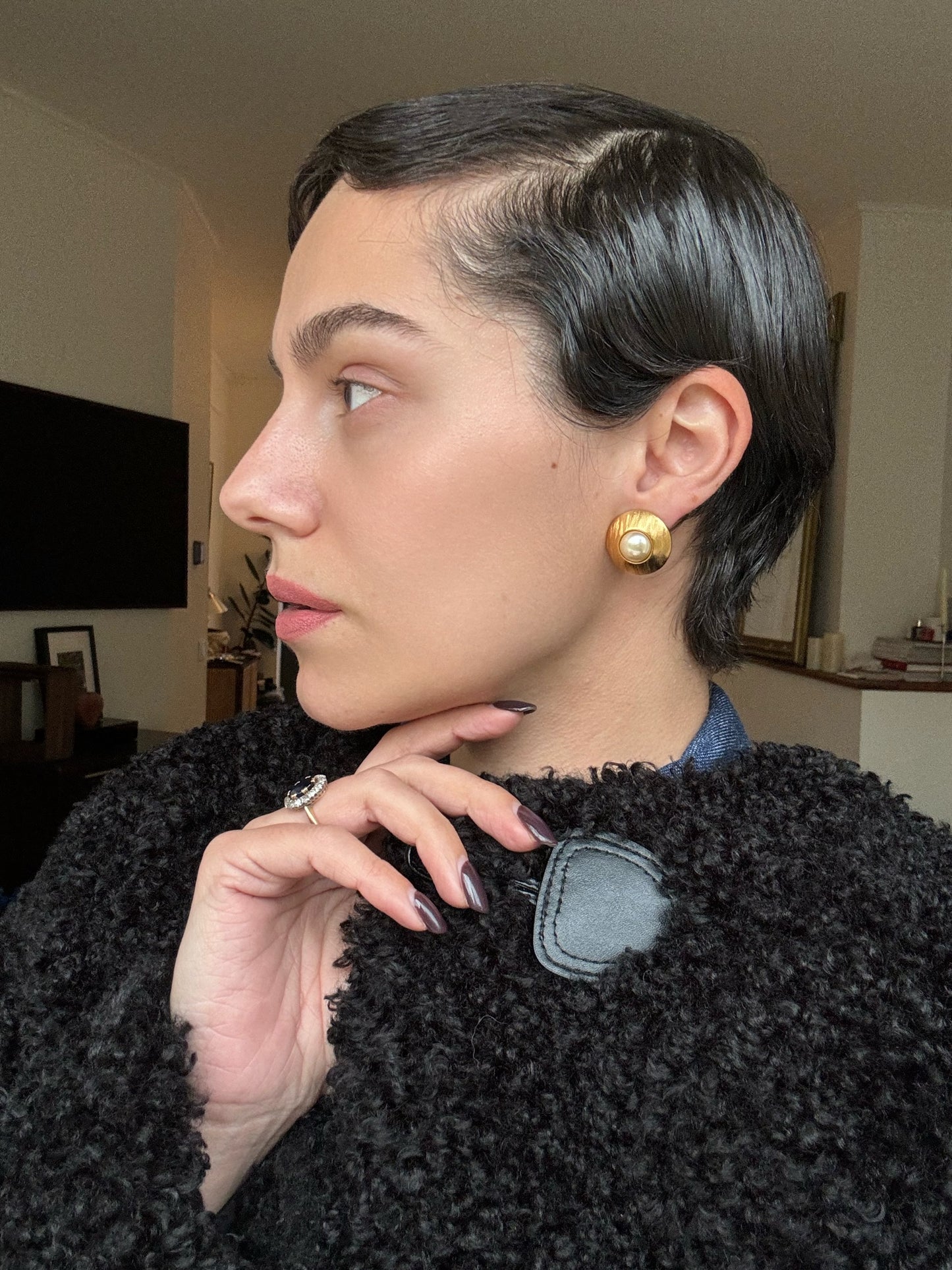 YSL pearl clip-on earrings