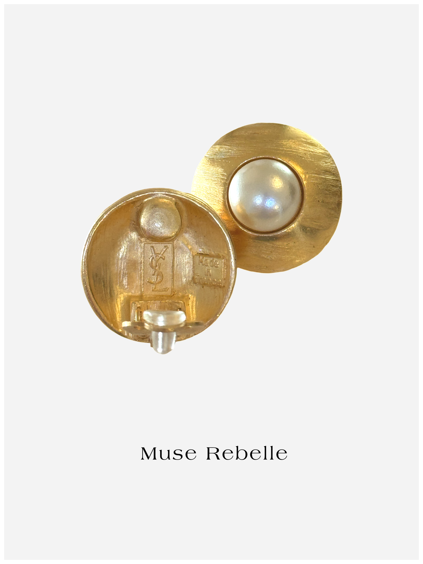 YSL pearl clip-on earrings