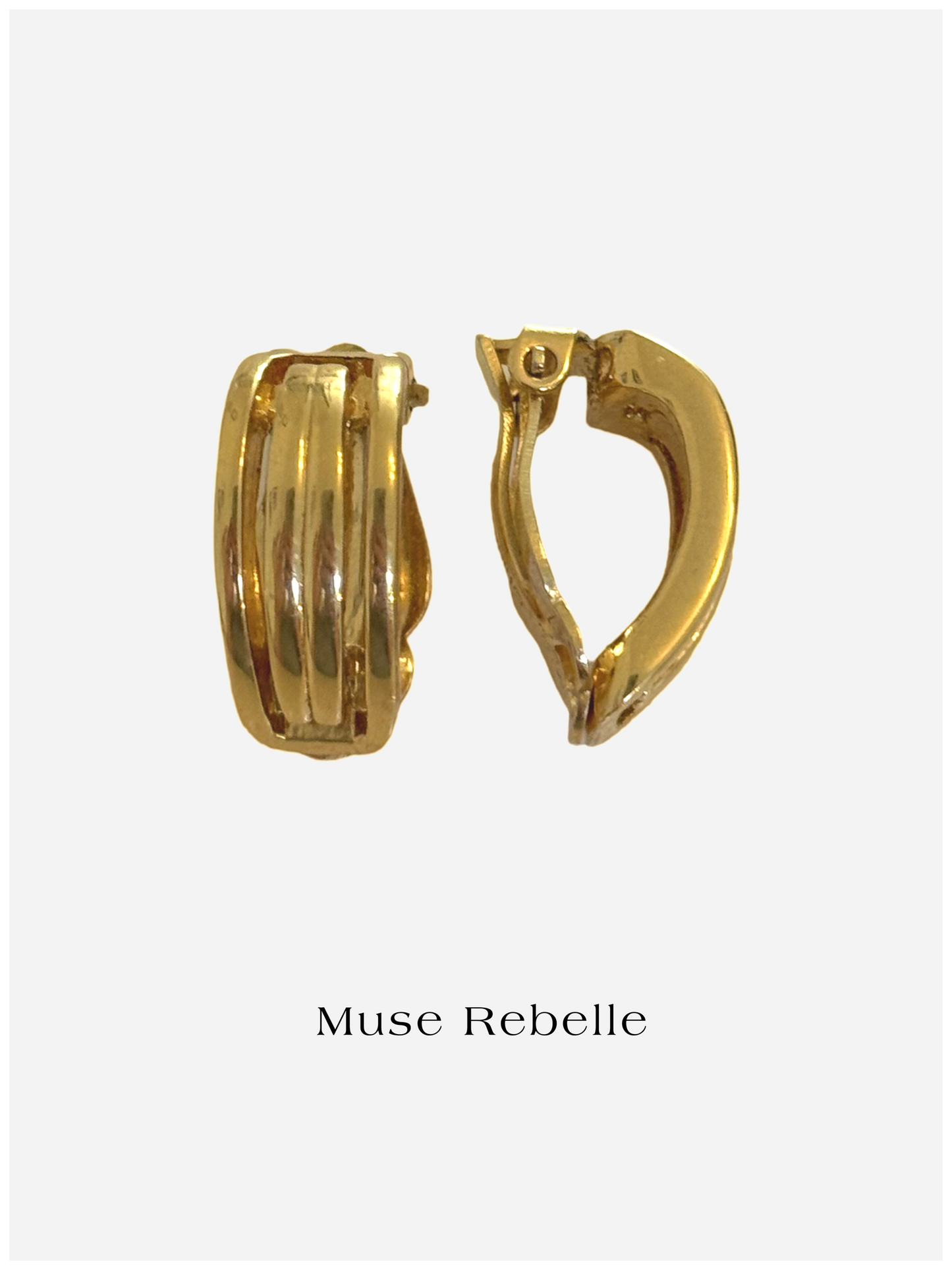 NINA RICCI golden clip-on earrings