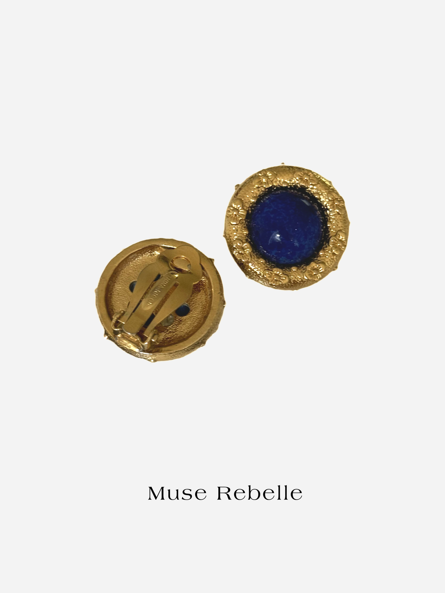 1980s Vintage NINA RICCI blue flower earrings