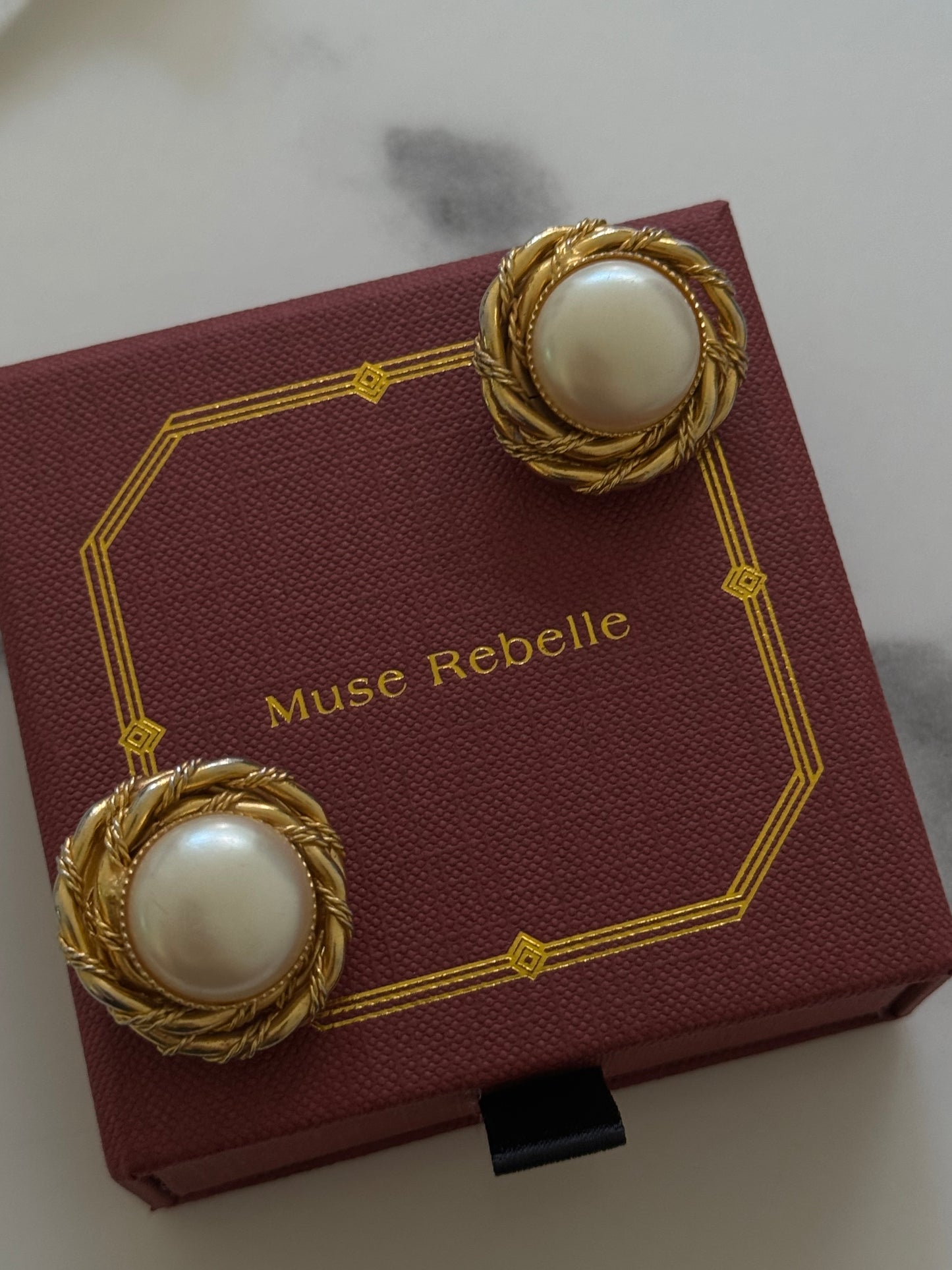 Tatiana pearl vintage clip-on earrings