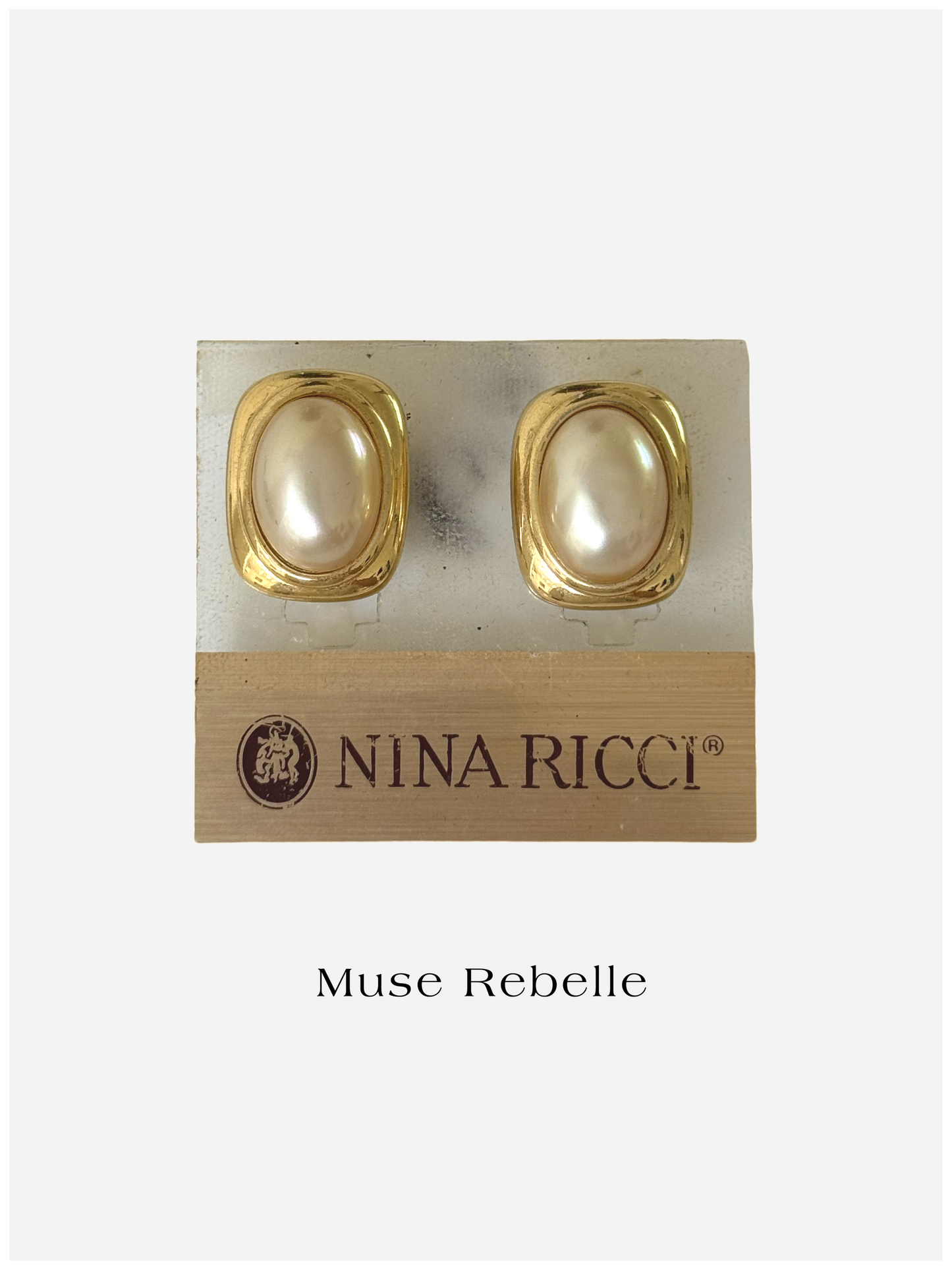 NINA RICCI pearl clip-on earrings
