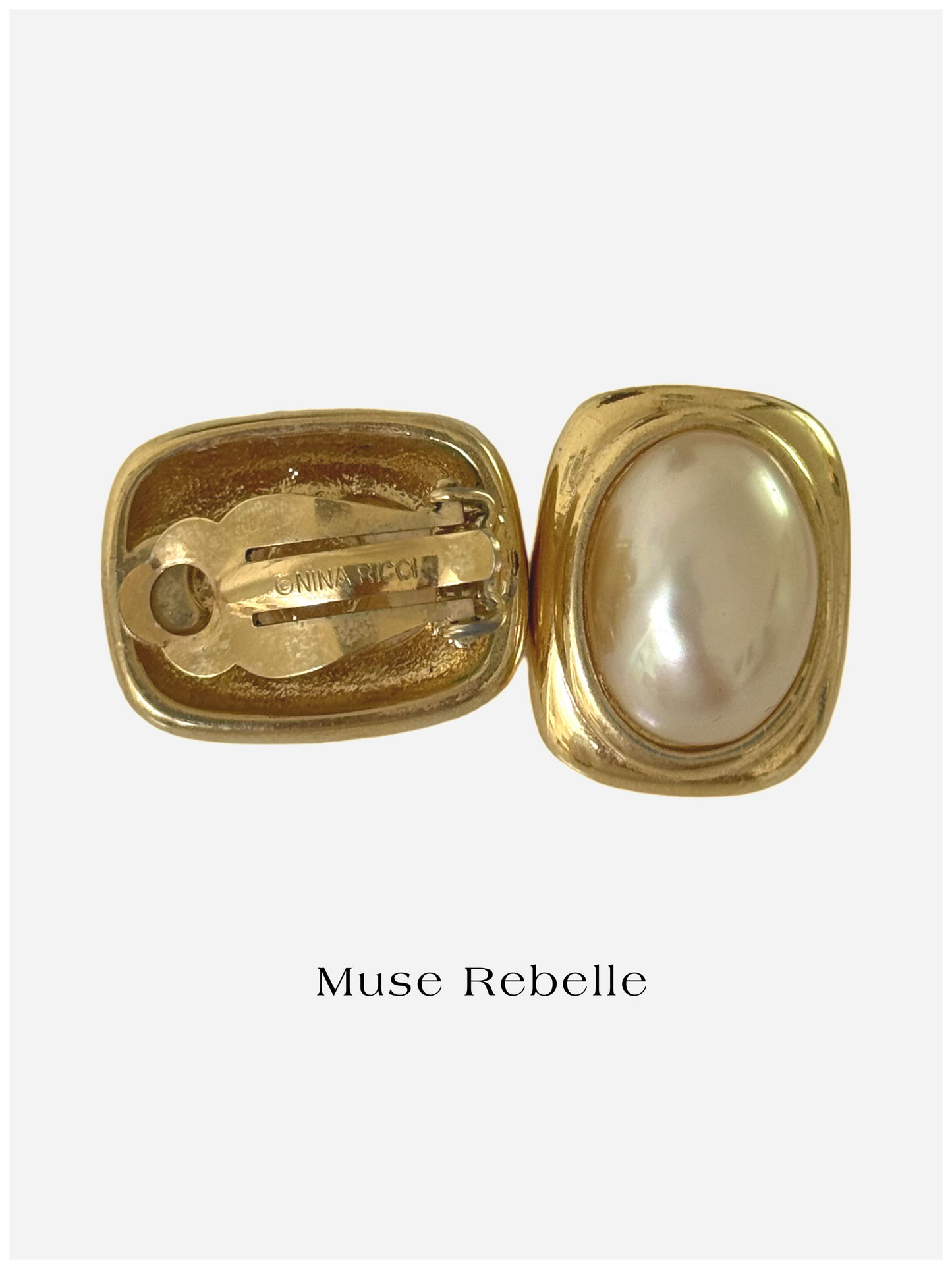 NINA RICCI pearl clip-on earrings