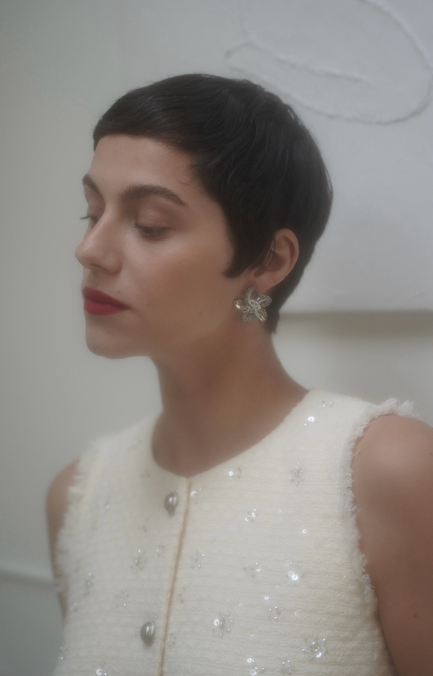 Fleur silver earrings