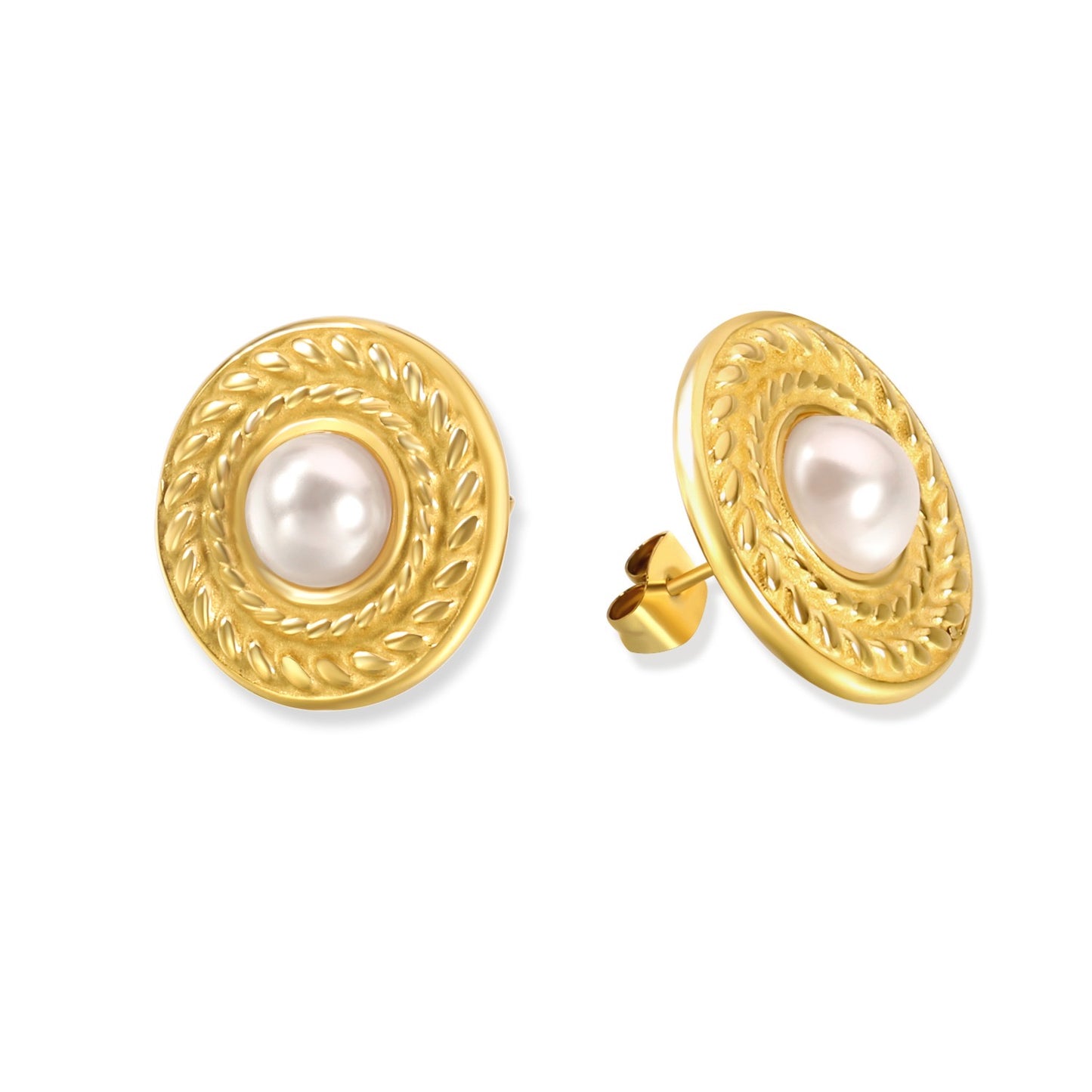 Kelly pearl gold-plated earrings