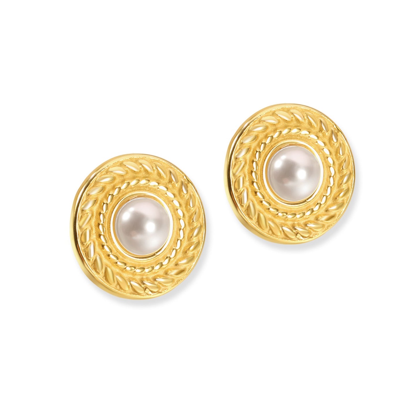 Kelly pearl gold-plated earrings