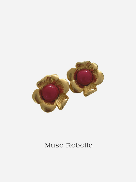 Fleur Rose clip-on earrings