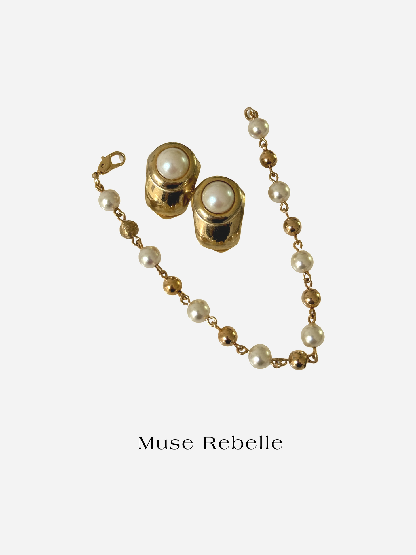 Mathilde set : clip-on earrings & bracelet