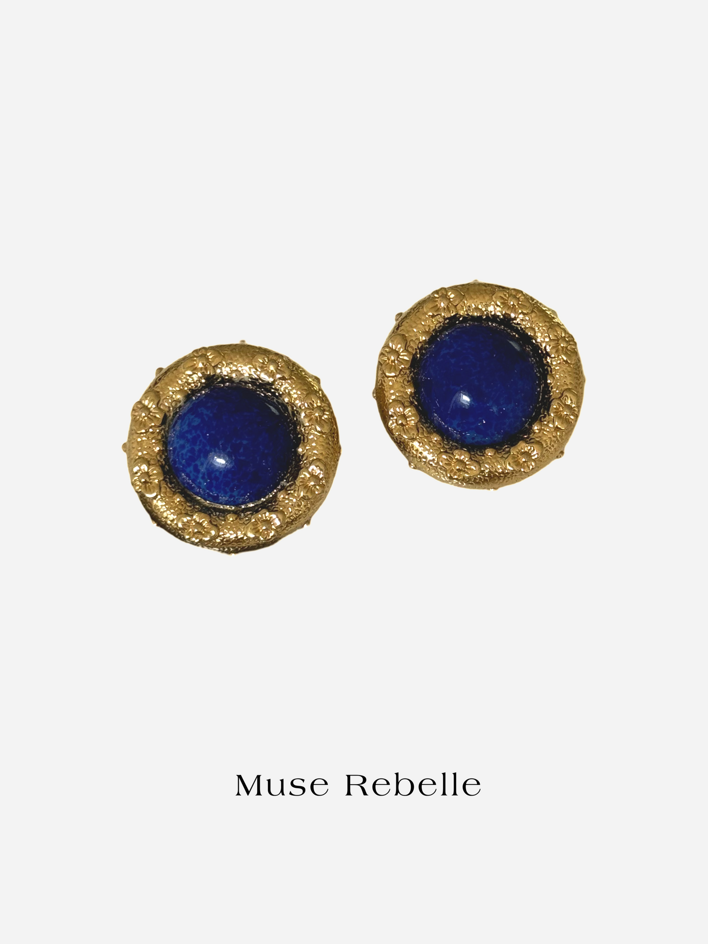 1980s Vintage NINA RICCI blue flower earrings