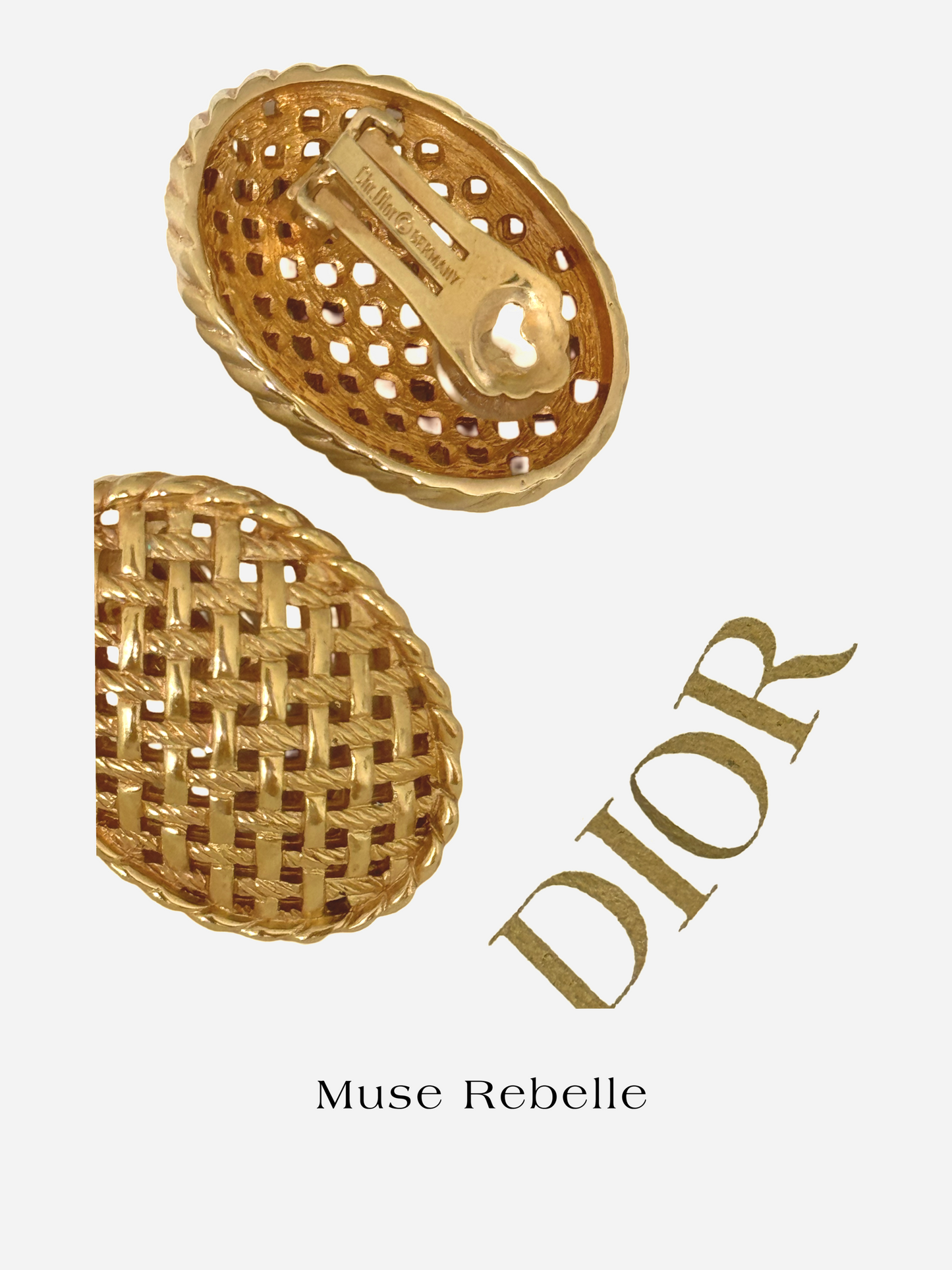 1980s DIOR gold-plated clip-on earrings