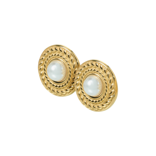 Kelly pearl gold-plated earrings