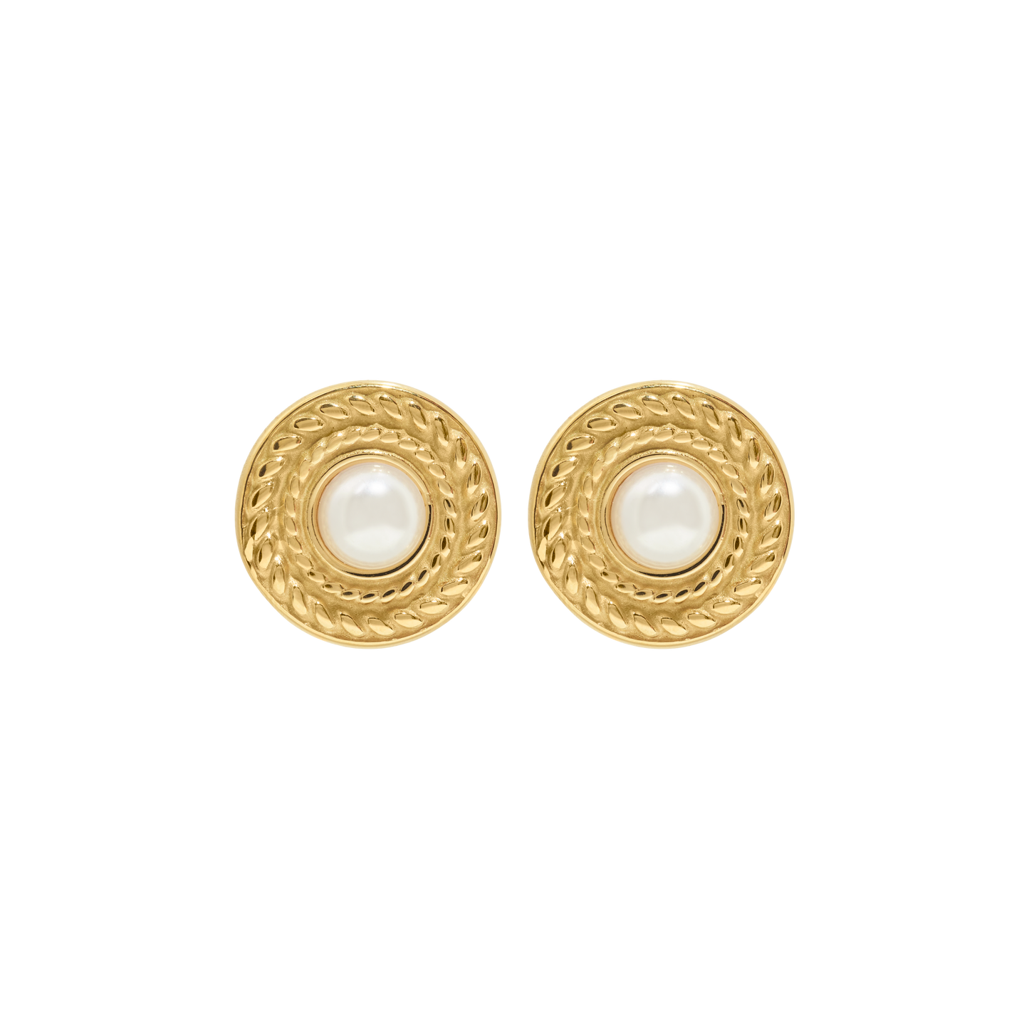 Kelly pearl gold-plated earrings