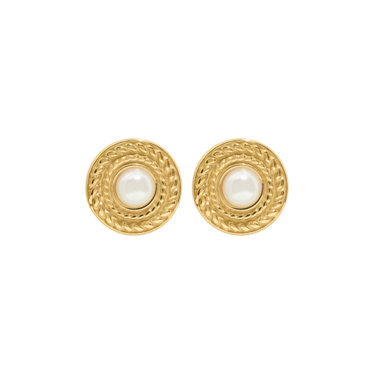 Kelly pearl gold-plated earrings