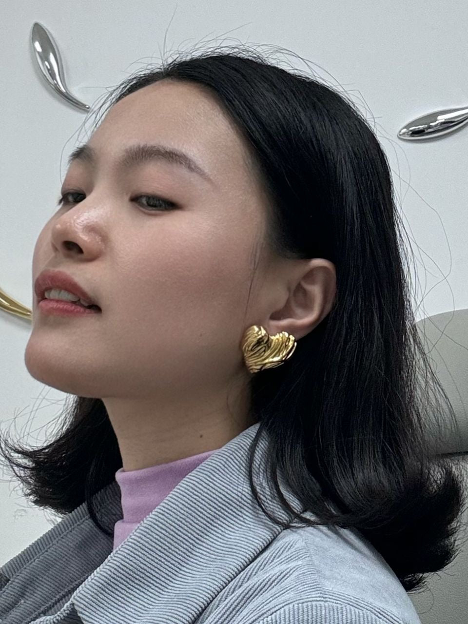 Valentine gold-plated earrings